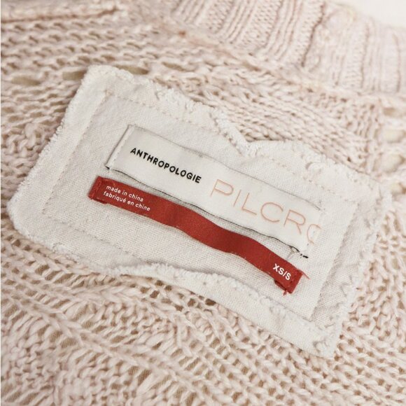 Anthropologie Pilcro Jemma Cable Open Knit Cardigan XS/S Longline Oversized $148 - Picture 10 of 16